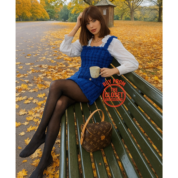 ZARA BLOGGER FAVE!!! Tweed Jumper Dress with Jewel Buttons NWT 💙 - Picture 3 of 16